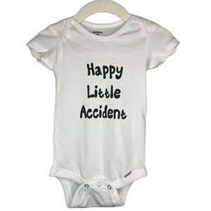 NWOT Gerber Bob Ross Happy Little Accident 100% Cotton Custom Baby Onesie 3-6m